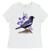 White Colorado Lark Mountain Bunting Bird Ladies Tee - Bettercallsaul