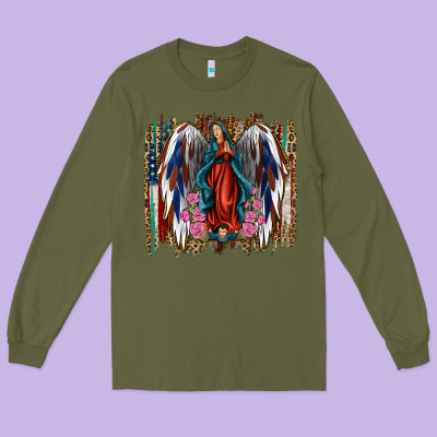 Lady Of Guadalupe Th Of July Long Sleeve Tee Designed By Jasminsmagicworld