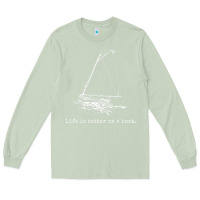 Matcha Life Is Better On A Boat Sailboat Sketch Cool Sailing Gifts Long Sleeve Tee - minhPixels