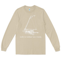 Mushroom Life Is Better On A Boat Sailboat Sketch Cool Sailing Gifts Long Sleeve Tee - minhPixels