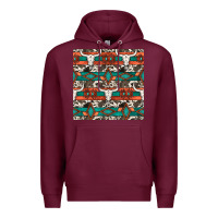 Burgundy native american aztec seamless pattern 3 Premium Hoodie - BundleAndBundleShop