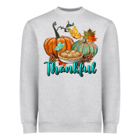 Heather Grey thankful pumpkins Heavyweight Sweatshirt - BundleAndBundleShop