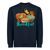 Navy thankful pumpkins Heavyweight Sweatshirt - BundleAndBundleShop