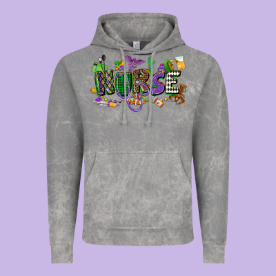 Nurse Mardi Gras Vintage Hoodie Designed By Cowgirlartshop
