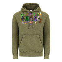 Vintage Olive nurse mardi gras Vintage Hoodie - CowGirlArtShop