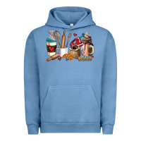 Pigment Pebble Blue bakery coffee cups Urban Hoodie - AdoDesignShop