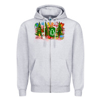 Heather Grey Christmas teacher Zipper Hoodie - CowhideDigitalArt