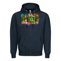 Navy Christmas teacher Zipper Hoodie - CowhideDigitalArt