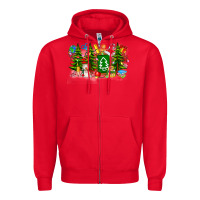 Red Christmas teacher Zipper Hoodie - CowhideDigitalArt