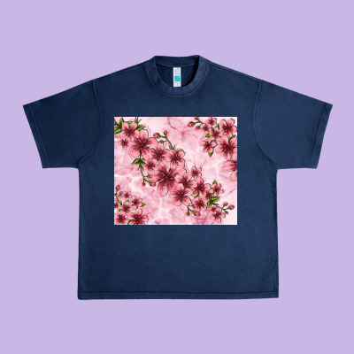 Hibiscus Flowers With Glitter Urban Heavy Tee Designed By Tumblerdesignbyshophia