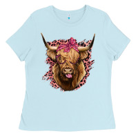 Baby Blue Highland cow Ladies Tee - Bettercallsaul