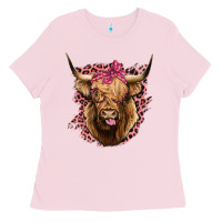 Bubblegum Pink Highland cow Ladies Tee - Bettercallsaul