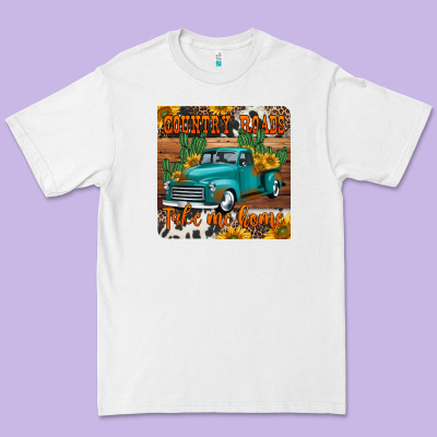 Country Roads Take Me Home Truck Coaster Premium Tee Designed By Jasminsmagicworld