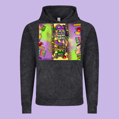 Teacher Mardi Gras Vintage Hoodie Designed By Cowgirlartshop