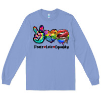 Colony Blue Peace love equality LGBT+ Long Sleeve Tee - CowGirlArtShop