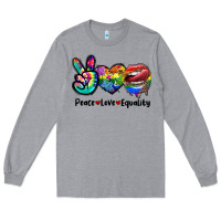 Heather Grey Peace love equality LGBT+ Long Sleeve Tee - CowGirlArtShop