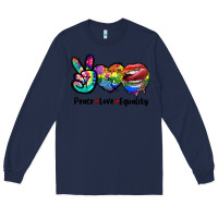 Navy Peace love equality LGBT+ Long Sleeve Tee - CowGirlArtShop