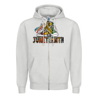 Dove Grey steppin into juneteenth Zipper Hoodie - SublimationCraftShop