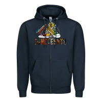 Navy steppin into juneteenth Zipper Hoodie - SublimationCraftShop