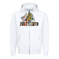 White steppin into juneteenth Zipper Hoodie - SublimationCraftShop