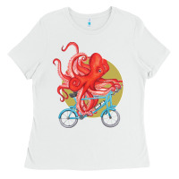 White Cycling octopus Ladies Tee - Bettercallsaul