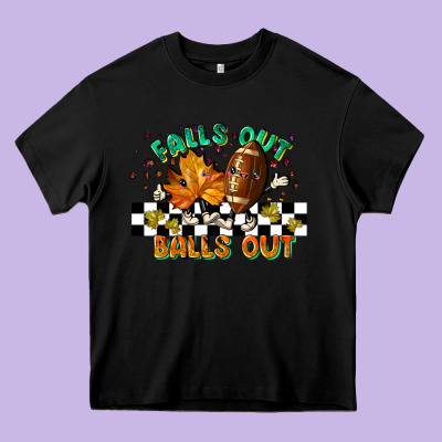 Falls Out Balls Out Heavy Core Tee Designed By Lillyallendesigns