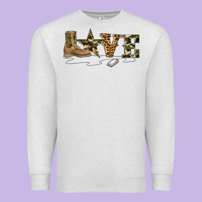 Camouflage Military Boots Love Premium Sweatshirt Designed By Artiststas