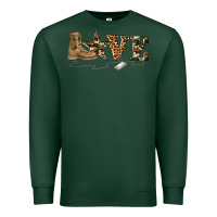 Sports Green camouflage military boots love Premium Sweatshirt - Artiststas