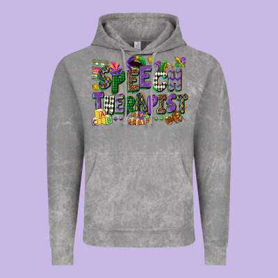 Speech Therapist Mardi Gras Cowgirl Vintage Hoodie Designed By Cowgirlartshop