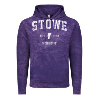 Cloud Purple Stowe Vermont Vt Vintage Athletic Sports Vintage Hoodie - minhPixels