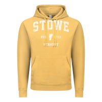 Vintage Mustard Stowe Vermont Vt Vintage Athletic Sports Vintage Hoodie - minhPixels