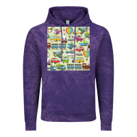 Cloud Purple Planes, Trains, and Automobiles pattern Chiffon Top Vintage Hoodie - minhPixels