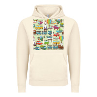 Vintage Artic Planes, Trains, and Automobiles pattern Chiffon Top Vintage Hoodie - minhPixels