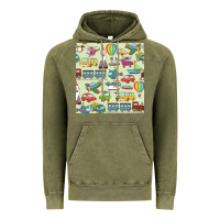 Vintage Olive Planes, Trains, and Automobiles pattern Chiffon Top Vintage Hoodie - minhPixels