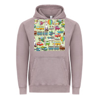 Vintage Zinc Planes, Trains, and Automobiles pattern Chiffon Top Vintage Hoodie - minhPixels