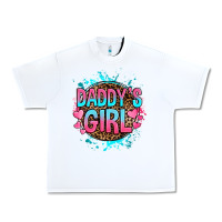 White daddy's girl Urban Heavy Tee - RanaPortraitStore