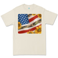 Bone american flag sunflowers and canouflage print veteran mousepad Premium Tee - Jasminsmagicworld