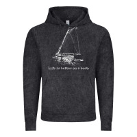 Vintage Black Life Is Better On A Boat Sailboat Sketch Cool Sailing Gifts Vintage Hoodie - minhPixels