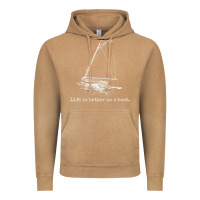 Vintage Camel Life Is Better On A Boat Sailboat Sketch Cool Sailing Gifts Vintage Hoodie - minhPixels