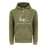 Vintage Olive Life Is Better On A Boat Sailboat Sketch Cool Sailing Gifts Vintage Hoodie - minhPixels