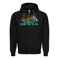 Black Christmas With Tribe Zipper Hoodie - CowhideDigitalArt