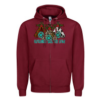 Burgundy Christmas With Tribe Zipper Hoodie - CowhideDigitalArt