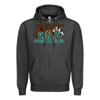 Charcoal Heather Christmas With Tribe Zipper Hoodie - CowhideDigitalArt