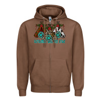 Chestnut Christmas With Tribe Zipper Hoodie - CowhideDigitalArt