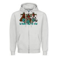 Dove Grey Christmas With Tribe Zipper Hoodie - CowhideDigitalArt