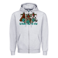 Heather Grey Christmas With Tribe Zipper Hoodie - CowhideDigitalArt