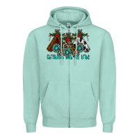 Seafoam Christmas With Tribe Zipper Hoodie - CowhideDigitalArt