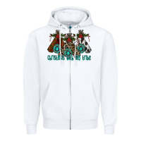 White Christmas With Tribe Zipper Hoodie - CowhideDigitalArt