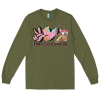 Army Green peace love nursing Long Sleeve Tee - CowGirlArtShop