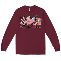 Burgundy peace love nursing Long Sleeve Tee - CowGirlArtShop